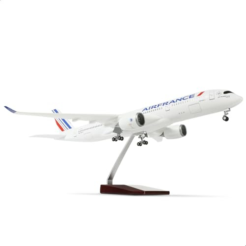 QIYUMOKE 1/144 France A350 18 tum stor modellgjutning för Airbus A350 flygplansmodellbyggsats med stativ Sky Jumbo Airliner modellflygplan display samlarmodellbyggsats som gåva