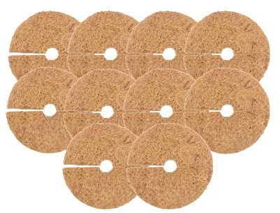 Wacredo Tappetino in cocco rotondo, protezione invernale e antigelo per piante in vaso, protezione per piante in 100% fibre di cocco, disco per pacciamatura (20 cm – 80 cm Ø) (Ø 30 cm, 10 pezzi)