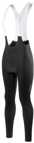 WMDMJT Cuissard Long Femme Cyclisme avec Bretelles, Séchage Rapide, Combinaison VTT Rembourrée, Cuissard Vélo Route Respirant,Black-L