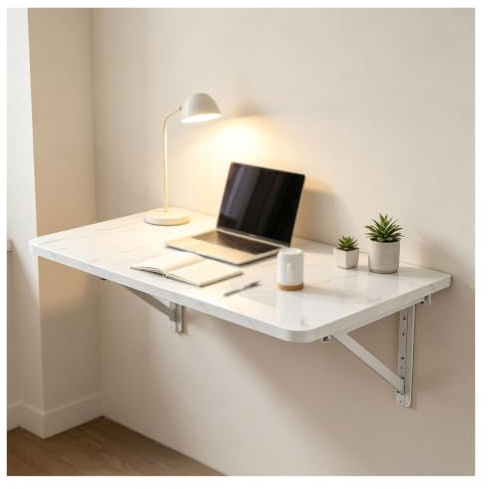 Computer Desk, Folding Table, Office Desk, Side Table Multi-scene Use | No Drilling Required Desk, Wall-mounted Changing Table, Foldable Kitchen Table, Multifunctional Nail Desk(80*40cm)