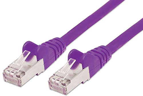 PremiumCord Cavo Patch Cat 6a S/FTP, 10Gbit/s, Cavo Ethernet, LAN, RJ45 Connettori, Flessibile e Robusto, AWG 26/7, Conduttori 100% CU, Viola, 1,5 m