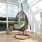 Kideo® Komplettset: Hängesessel inkl. Gestell und Kissen, Lounge-Möbel, Polyrattan, Swing Chair, Rattanmöbel, Lounge (braun/grün)