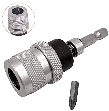 Saipe Adjustable Screw Depth Setter Bit Screwdriver Bit Holder Screw Driver Drywall Bits Drill to Screwgun Converter with S2 Phillips 2 Screw Driver Bits
