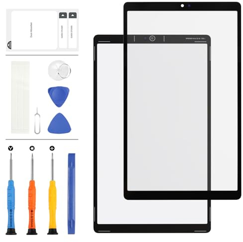 LADYSON Ersatzbildschirm für Samsung Galaxy Tab A7 Lite Wi-Fi SM-T220 T220 8,7 Zoll (22,1 cm) Frontglas Display Panel Objektiv Reparatur-Set mit gratis Werkzeug (schwarz)