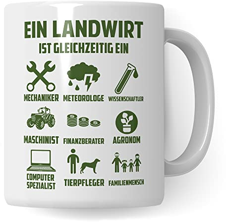 Landwirt Tasse, Männer Geschenk Landwirt Traktor Kaffeetasse, Landwirtschaft Motiv, Traktoren Bauer Bauernhof Humor, Kaffeebecher Traktor Witz