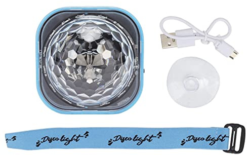 Spacnana Luce da Braccialetto da Discoteca Luce da Festa Rotante Portatile Luce RGB per la Notte di Luce Ricaricabile per Feste di Compleanno (Conchiglia blu)