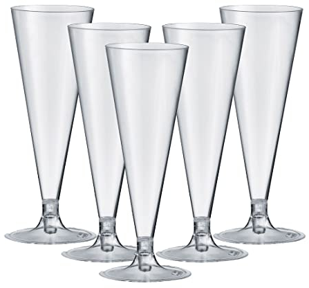 MAQA 48 pz Flute Champagne 130 ml, calici Spumante, Bicchieri Flute Trasparenti componibili, Bicchieri Vino per aperitivi