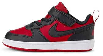 NIKE Unisex Kids Court Borough Low Recraft Sneaker, Black University Red, 1.5 UK