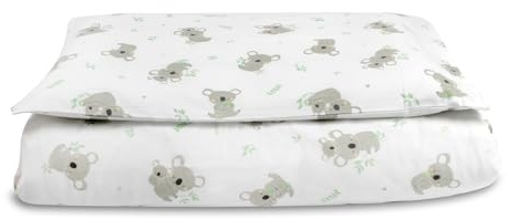 schlummersack Biancheria da letto per bambini – Koala 100 x 135 cm, in cotone jersey con chiusura lampo, 1 copripiumino da 100 x 135 cm, 1 federa da 40 x 60 cm, biancheria da letto per lettino