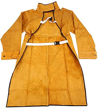 Kuuddker El 120Cm Delantal de Soldadura Ropa Protectora de Soldador de Larga IgníFuga Partido Resistente al Fuego