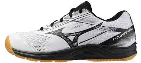 Mizuno Cyclone Speed 5 Volleyball Shoe | Womens Volleyball Footwear | White-Black | US Womens 8.5