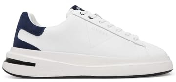 GUESS Scarpe Uomo Sneaker Elba in Pelle Bianco/Blu Taglia Scarpa: 41
