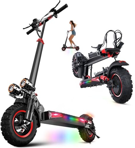 TYOKUM 11 Trottinette Électrique Adulte 1200W, Autonomie 55KM Batterie 48V 18Ah Trotinette Electrique Pliante Portable, Tout Terrain Double Suspension Frein à Disque Double Escooter