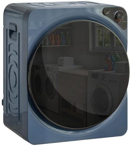 HOMCOM Kompakt torkmaskin, 1 000 W elektrisk torktumlare, 5 kg, 5 torklägen, tank i rostfritt stål, frontladdning, fristående och stapelbar, för hem, husbilar, blå