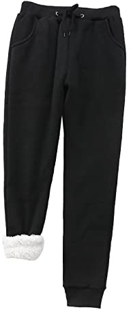 Termiska byxor kvinnor fleecefodrade, dam joggingbyxor med fickor casual | Lösa byxor för kvinnor, mode, elegant, varm, byxor, raka ben med fickor, pyjamasunderdelar, säckiga träningsbyxor