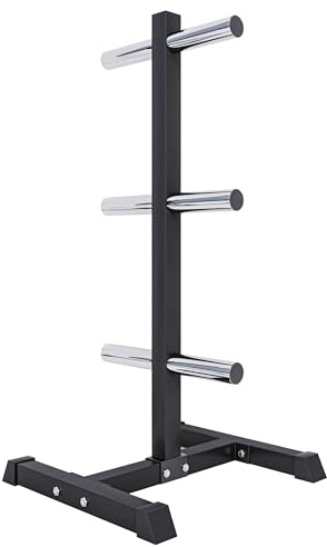 GORILLA SPORTS® Support pour Poids - pour Disques Olympiques Ø 50 mm, 6 Barres, Charge Jusqu'à 350 kg, Acier, Noir/Blanc - Rack de Rangement Poids, Stockage d'Haltères, Professionnel, Musculation, Gym