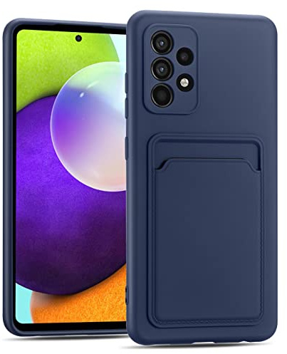 CoolGadget für Samsung Galaxy A52 / A52 5G / A52S 5G Card Case, Schutzhülle mit Kartenfach & TPU Stoßschutz und Microfaserfutter, kompatibel mit Samsung Galaxy A52 / A52 5G / A52S 5G (6,5 Zoll), Blau