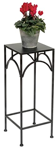 DanDiBo Blumenhocker Metall Schwarz Eckig 60 cm Blumenständer 96132 M Beistelltisch Blumensäule Modern Pflanzenständer Pflanzenhocker