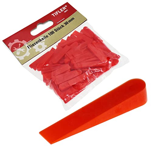 Tifler Fliesenkeile, 100 Stück, 30 mm, 0,5-4,8 mm, Abstandhalter für Fliesen, Fugenkeile
