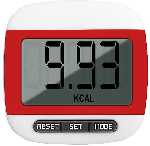 Step Counter for Walking, Portable Walking Pedometer, Sport Pedometer- Distance, Step, Calories and Fitness Tracker for Men, Women and Kids (Red)