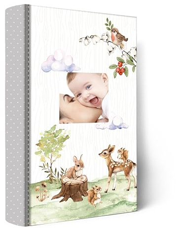 Holoary Baby Photo Album 4” x 6” 300 Photos, Newborn Baby Keepsake Gifts for Baby Boy/Girl and New Parents, Woodland Animals Design Baby Photo Albums