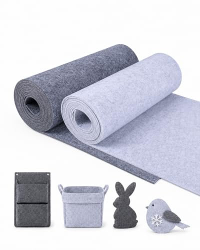 ihaspoko 2 rullar pysselfilt 3 mm, filttyg metervara 30 cm × 150 cm, filtrulle filtplattor nålfilt felt fabric för pyssel sömnad lapptäcke hantverk dekoration skydd