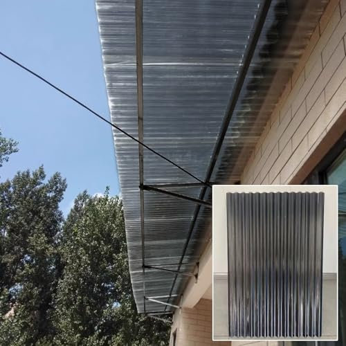 Lot de 5 plaques de toiture ondulées en fibre de verre, panneaux d'éclairage du jour, anti-UV, panneau imperméable transparent pour serres, 2 mm d'épaisseur