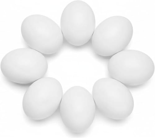 Ssmmam 10 uova finte in plastica bianca per decorazioni pasquali fai da te, pittura e artigianato realistico per feste e decorazioni per la casa