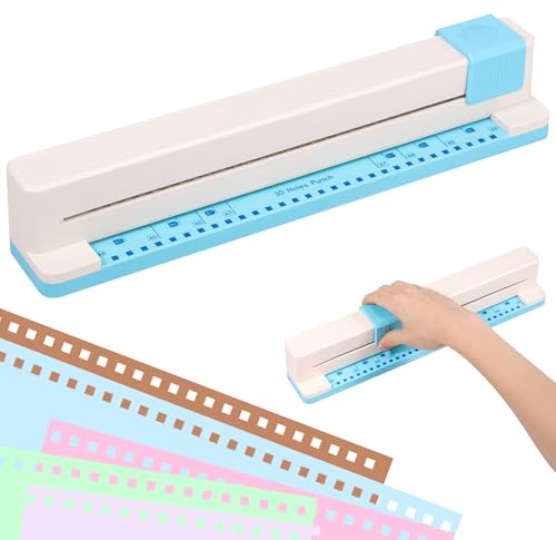 Harupink Perforatrice à 30 trous réglable pour papier A4/B5/A5/B6/A6/B7/A7, avec marquage de positionnement, pour planificateur quotidien, personnel, pages de recharge (carré)