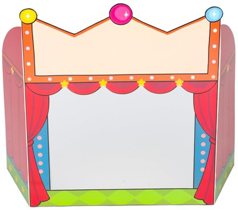 KICHOUSE Palcoscenico Teatro dei Burattini e Marionette per Bambini, Teatrino Ombre Fai da Te, Supporto Didattico Interattivo per Spettacoli Tradizionali di Marionette, Gioco Creativo