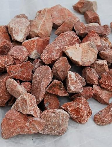 AZJARDIN.COM- 20 kg Mármol Triturado Decorativo, Piedra Natural Roja, Grava de Mármol para Jardinería y Paisajismo (12-20mm)