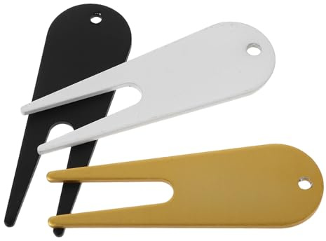 NIYANGLE Set 3 Pezzi Strumento Riparazione Zolle Golf in Lega Metallo Marcatore Palline Magnetico e Forchetta Portatile per Manutenzione Green Golfisti