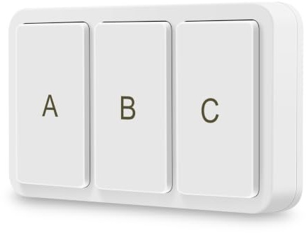 Plyisty Botón Inteligente Zigbee Inalámbrico, Interruptor de Control Remoto de 3 Vías, for Automatización del Hogar