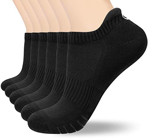 coskefy Sports Ankle Socks Thick Cushion Cotton Low Cut Running Athletic Socks for Men Women (6 Pairs)