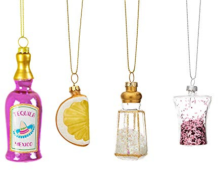 Sass & Belle Christmas Cheer Tequila Shaped Baubles - Set of 4
