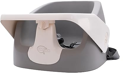BabyDam SpongePod Baby Feeding Chair, Dining and Booster Seat for Babies and Toddlers, Easy to Clean with Removable Tray - Grey/White