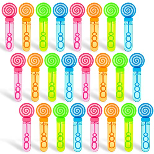 JOYIN 24 Pack Mini Seifenblasenstäbe für Themen Geburtstag, Hochzeit, Seifenblasen Kinder, Seifenblasenmaschine für Sommer Geschenke Blasen Spaß Spielzeug
