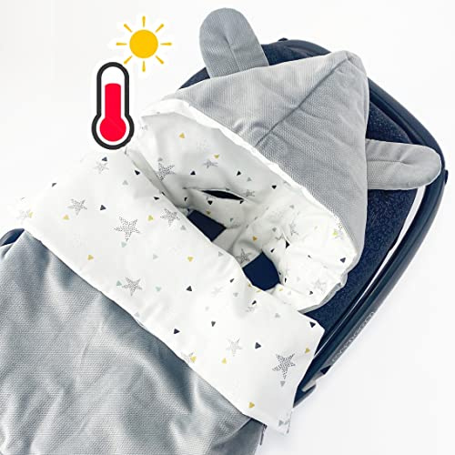 BABEES Baby Fußsack für Babyschale leicht dünn ganzjährig Übergang Frühling, Babyfußsack Übergang Frühling Einschlagdecke Autositz Kinderwagen Wiege