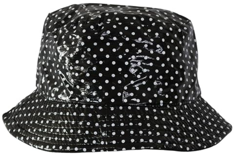Chapeau-tendance Bob de pluie vernis pois