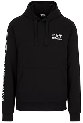 EA7 Emporio Armani Felpa Uomo con Cappuccio in Cotone 8NPM18PJ05Z 8056861838162 - Nero Nero 0203