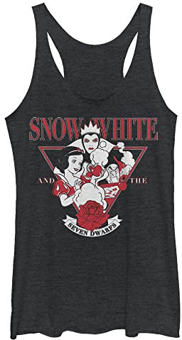 Disney Damen Tri-Blend-Tanktop Evil Queen Edgy Rose Juniors Snow White, Black Heather, M