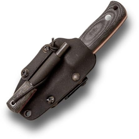 Joker Cuchillo supervivencia deportivo Erizo TS1 CM81-F, mango canvas micarta, cuchillo con hoja de 7,5 cm, incluye funda de kydex con paracord 550, Herramienta de pesca, caza, camping y senderismo.