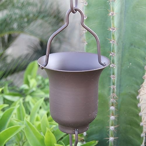 Regenkette Metallregenkette für Fallrohr, 2,4 M/2,6 M/3 M Regenfänger für Die Veranda Im Garten, Innenhof, Dekorativer Wasserfänger aus Regenkette mit Haken ( Color : Light gray , Size : 2.4m/7.8 ft )