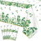 4 Stück Salbei grün Eukalyptus Blatt Tischdecke Salbei Greenery Tischtuch Grüne Blätter Rechteckige Greenery Tischdecken Baby Dusche Geburtstag Dschungel Hochzeit Party Deko 86 x 51 IN