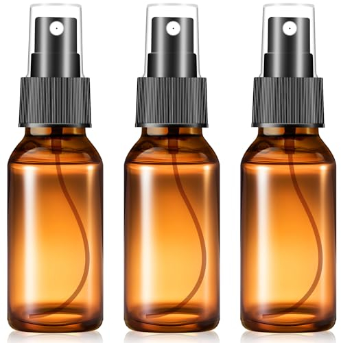 ACWOO 50ML Sprühflasche für ätherische Öle, 3 Stück kleine nachfüllbare Reise Feinnebel Sprühflasche glas,taschenzerstäuber, hausgemachte Reinigungsmittel und Fingerzerstäuber Parfümzerstäuber