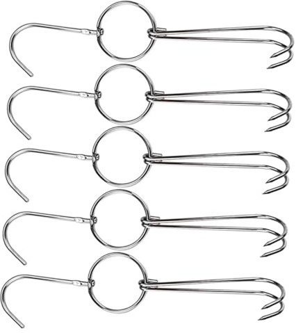 ABOOFAN Crochets Doubles En Acier Inoxydable Pour Rôtisserie 10 Pouces Outil De Rôtissage Pour Four Suspendu Poulet Rôti Oie Et Barbecue