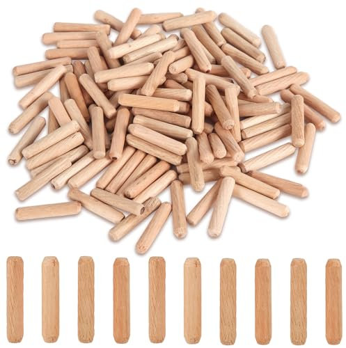 120pcs Chevilles en Bois, Goujon en Bois 8x30 mm Bouchons Tourillon de Trou de Vis à Bois Multifonctionnels Broches de Cheville pour la Réparation de Meubles la Fixation Artisanale