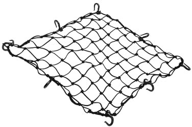 Hihaha 50x50cm Motorcycle Cargo Net Luggage Thicken Netting with Hook Black Durable Material