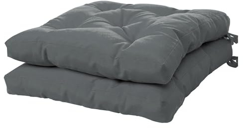 Viste tu hogar Pack 2 Cojines para Silla, 45x45x5 CM, Efecto Tridimensional, Relleno de 100% Poliéster, Ideal para Comedor, Terraza, Sala y Restaurante, Color Gris Oscuro, Fabricado en España