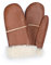 Valcuer 1887 Fäustlinge COZY MITTEN warme Unisex Handschuhe aus hochwertigem Lammfell, Fell, Leder - bequem, warm und hochwertig in Cognac (Braun), in Gr. 8,5